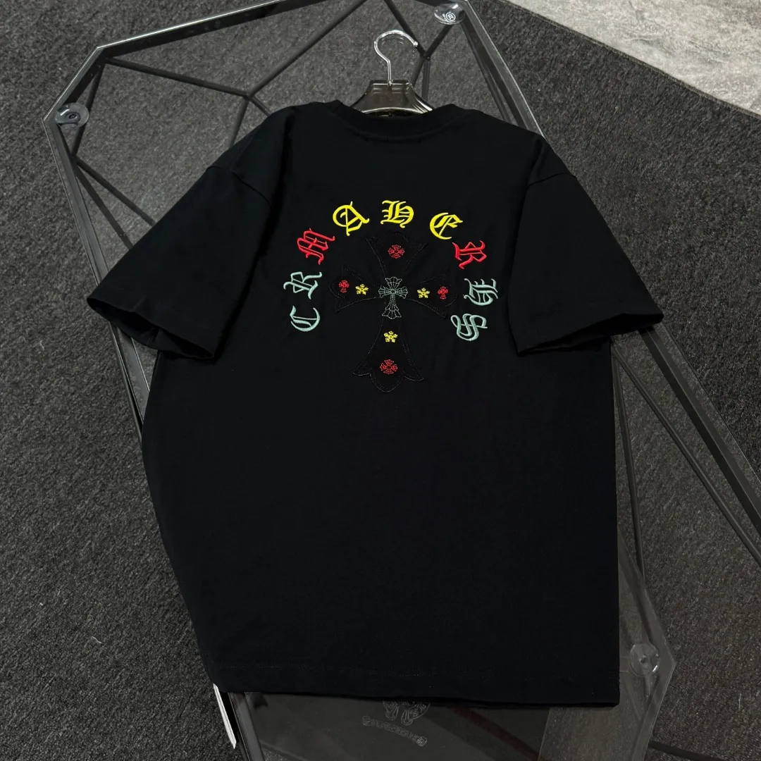 P180 Chrome Hearts 25 high version fabrics made of 300g high-density cotton, no deformation, no shrinkage, complete with three labels, same style for men and women, process: patch embroidery, color: white, black, gray SIZE: S-XL